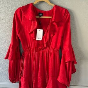 Red Bardot Flare Dress